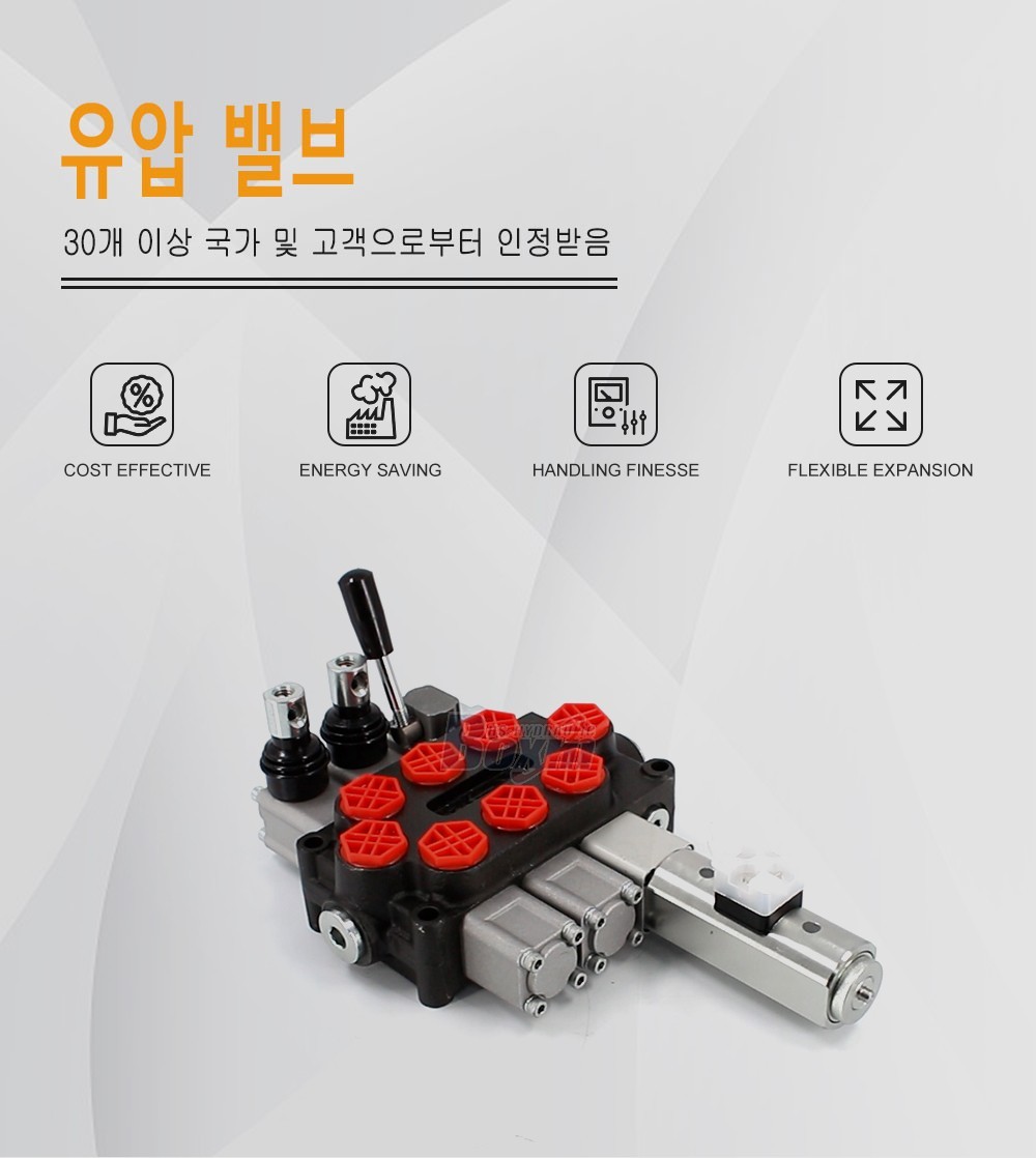 Q45-DT-2OT 수동 및 푸시풀 전자석 3 스풀 모노블럭 방향 제어 밸브